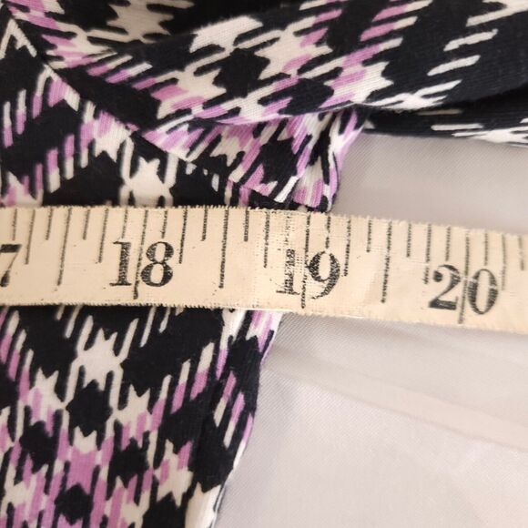 NWT The Talbots Tee Womens Medium Purple Plaid Argyle Turtleneck Athletic Top - Picture 5 of 7